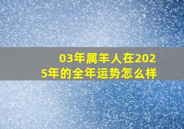 03年属羊人在2025年的全年运势怎么样