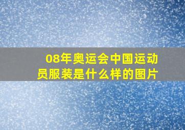 08年奥运会中国运动员服装是什么样的图片