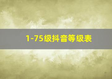 1-75级抖音等级表