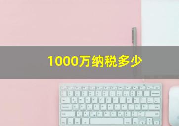 1000万纳税多少