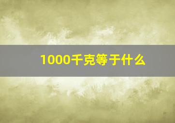 1000千克等于什么