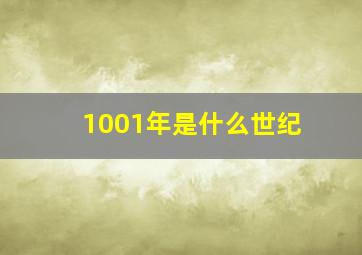 1001年是什么世纪