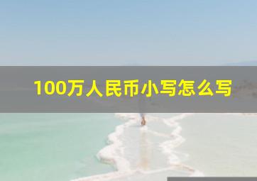 100万人民币小写怎么写