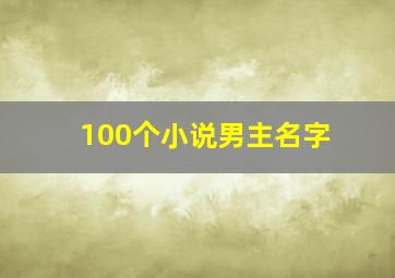 100个小说男主名字