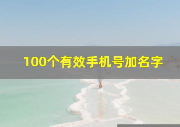 100个有效手机号加名字