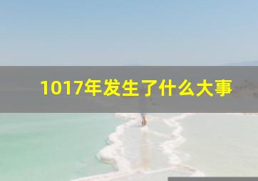 1017年发生了什么大事