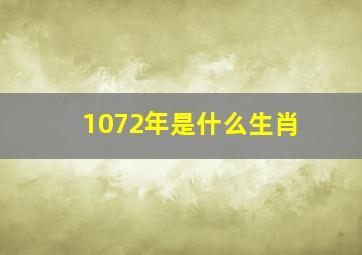 1072年是什么生肖