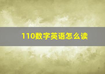 110数字英语怎么读