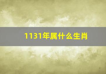 1131年属什么生肖