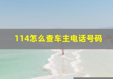 114怎么查车主电话号码