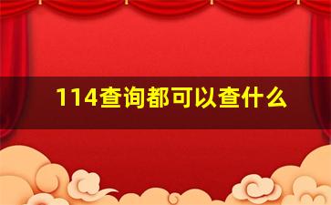 114查询都可以查什么