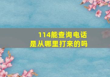 114能查询电话是从哪里打来的吗