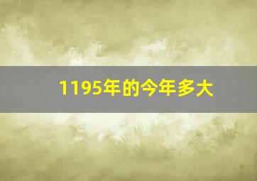 1195年的今年多大