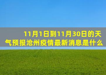 11月1日到11月30日的天气预报沧州疫情最新消息是什么