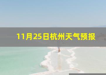 11月25日杭州天气预报