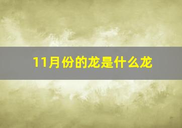 11月份的龙是什么龙