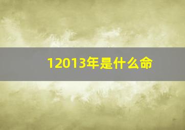 12013年是什么命