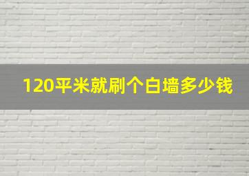 120平米就刷个白墙多少钱