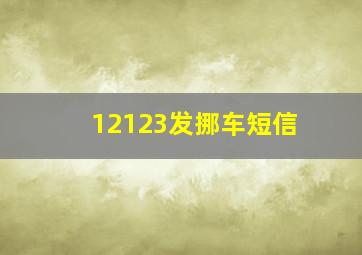 12123发挪车短信