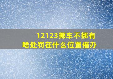 12123挪车不挪有啥处罚在什么位置催办