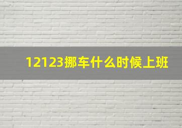 12123挪车什么时候上班