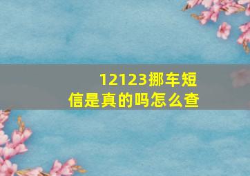 12123挪车短信是真的吗怎么查