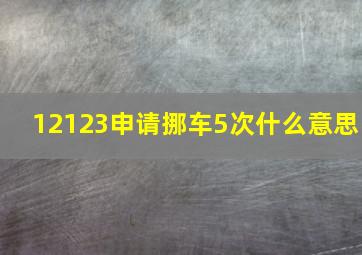 12123申请挪车5次什么意思