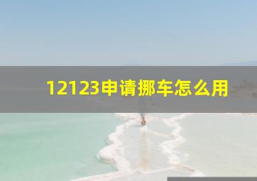 12123申请挪车怎么用