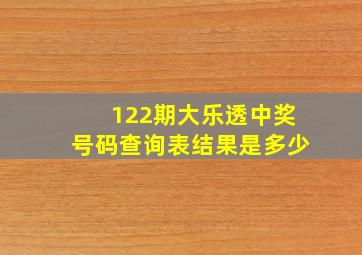 122期大乐透中奖号码查询表结果是多少