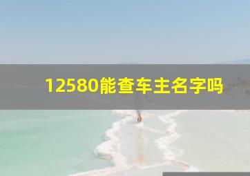 12580能查车主名字吗