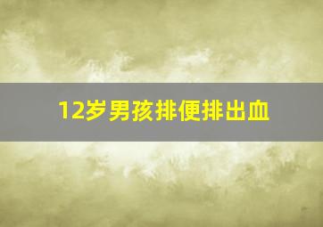 12岁男孩排便排出血