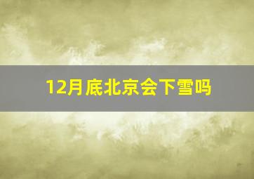 12月底北京会下雪吗