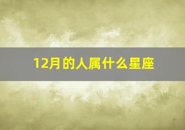 12月的人属什么星座