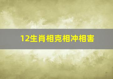 12生肖相克相冲相害