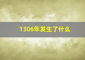 1306年发生了什么