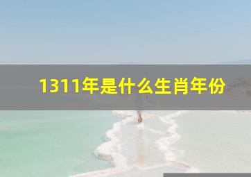 1311年是什么生肖年份