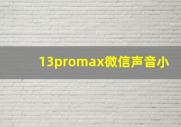 13promax微信声音小