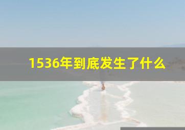 1536年到底发生了什么