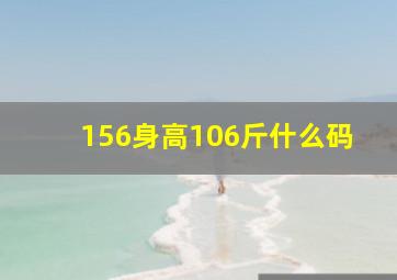 156身高106斤什么码