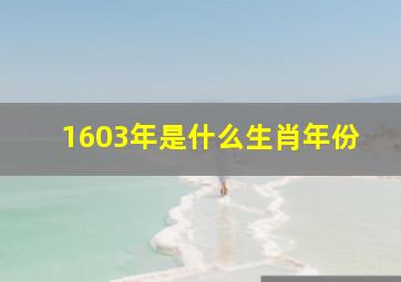 1603年是什么生肖年份