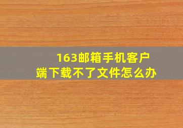 163邮箱手机客户端下载不了文件怎么办