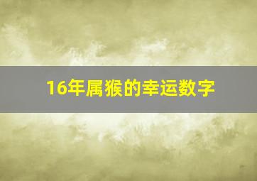 16年属猴的幸运数字