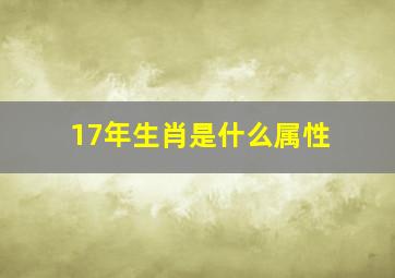 17年生肖是什么属性