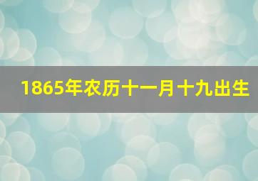 1865年农历十一月十九出生