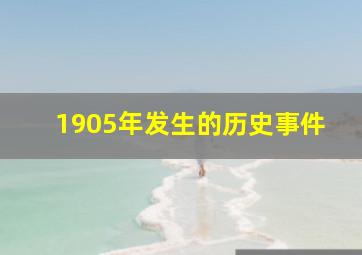 1905年发生的历史事件