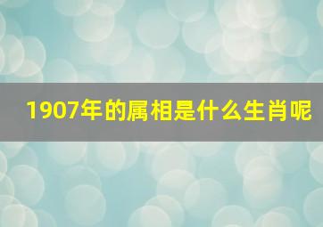 1907年的属相是什么生肖呢