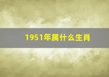 1951年属什么生肖