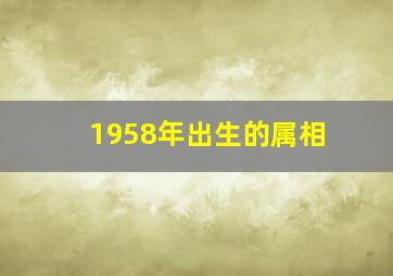 1958年出生的属相