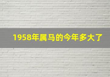 1958年属马的今年多大了