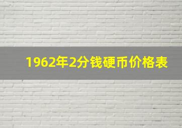 1962年2分钱硬币价格表